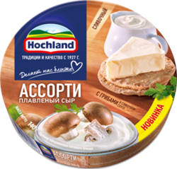 Сыр Хохланд 140гр ассорти сливочное+грибы ТРЕУГОЛЬНИКИ 1779 - фото 6133