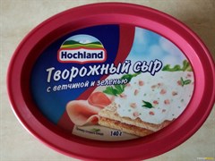 Сыр Хохланд творожный 140гр ветчина с зеленью 2543
