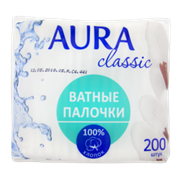 Ватные палочки Аура 200шт м/у 2563