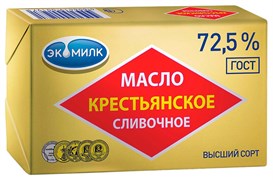 Масло сливочное Экомилк Крестьянское 180гр 3444